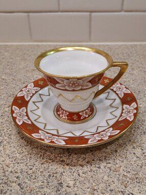 Vintage Porcelain Demitasse Cup & Saucer - Jaeger & Co, Germany
